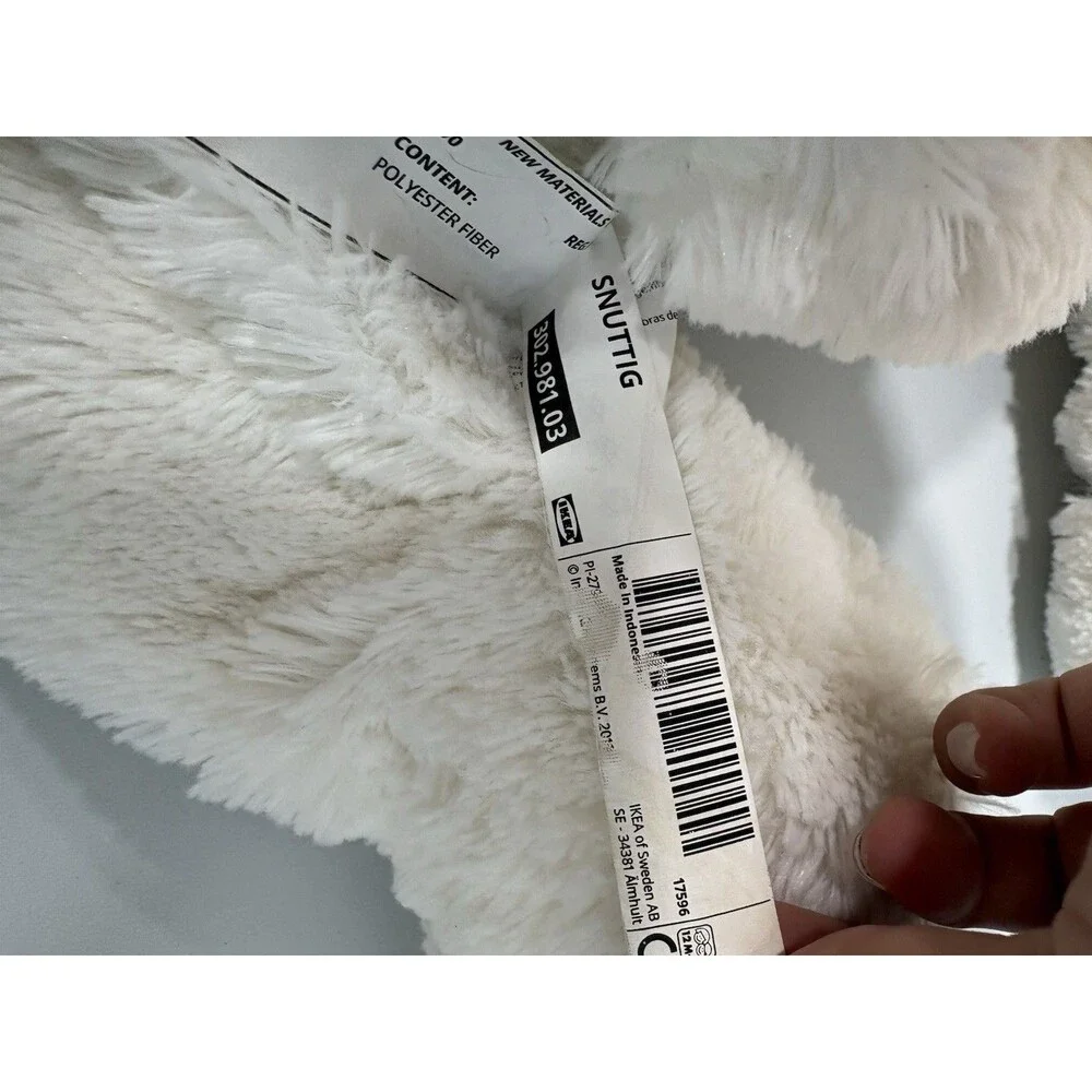 Ikea Snuttig Jumbo Polar Bear 30 inch Plush Stuffed Animal Floppy Soft White